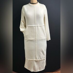 ASOS Cream Long Sleeve Dress